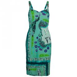 Pre Owned فستان فيرساتشي كولكشن بلا أكمام نقوش متعددة الألوان M