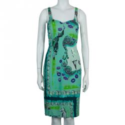 Pre Owned فستان فيرساتشي كولكشن بلا أكمام نقوش متعددة الألوان M