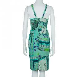 Pre Owned فستان فيرساتشي كولكشن بلا أكمام نقوش متعددة الألوان M