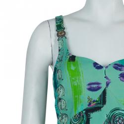 Pre Owned فستان فيرساتشي كولكشن بلا أكمام نقوش متعددة الألوان M