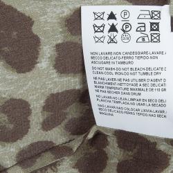 Pre Owned Versace Blue Animal Print Sleeveless Silk Dress M