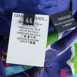 Pre Owned Versace Multicolor Floral Print Sleeveless Dress M