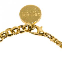 Versace Icon Medusa White Enamel Gold Tone Bracelet 