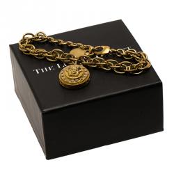 Versace Icon Medusa Crystal Studded Gold Tone Bracelet