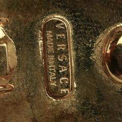 Versace Medusa Medallion Gold Tone Clip-on Stud Earrings
