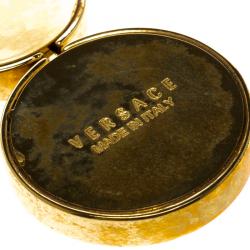 Pre Owned Versace Medusa Gold Tone Drop Earrings