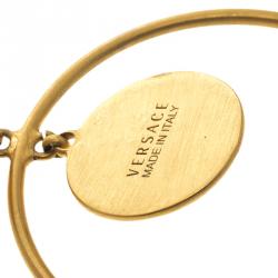 Versace Medusa Gold Tone Hoop Earrings