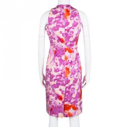Pre Owned Versace Multicolor Floral Printed Cotton Sleeveless V-Neck Dress M