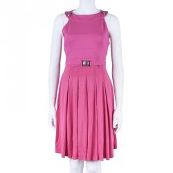 مملوكة مسبقًا فستان فرساتشي فوشيا بطيات واسع