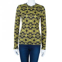 Pre Owned Versace Baroque-Print Top M