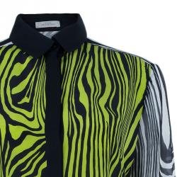 مملوكة مسبقًا Versace Yellow Printed Chiffon Shirt M