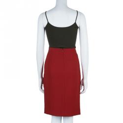 Pre Owned Versace Collection Red Pencil Skirt M