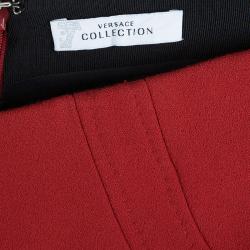 Pre Owned Versace Collection Red Pencil Skirt M