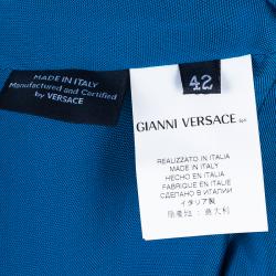 Pre Owned Versace Blue Sleeveless Stretch Top M