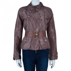 Pre Owned Versace Dusty Pink Technical Belted Jacket M