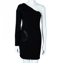 Pre Owned Versace Black One Shoulder Dress M