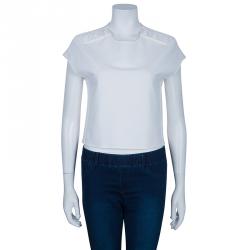 Pre Owned توب فيرساتشي أبيض بأكمام قصيرة S