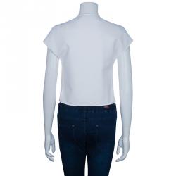 Pre Owned توب فيرساتشي أبيض بأكمام قصيرة S