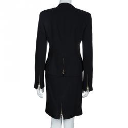 Pre Owned Versace Black Skirt Suit L