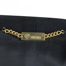 Pre Owned Versace Black Skirt Suit L