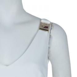 Pre Owned Versace White Belted Dress M