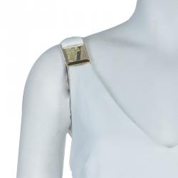 Pre Owned Versace White Belted Dress M
