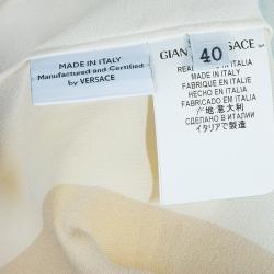 Pre Owned Versace Multicolor Print Sleeve Tab Detail Silk Blouse S