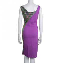 مملوكة مسبقًا Versace Collection Multicolor Knit Ruched Sleeveless Dress S