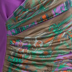 مملوكة مسبقًا Versace Collection Multicolor Knit Ruched Sleeveless Dress S