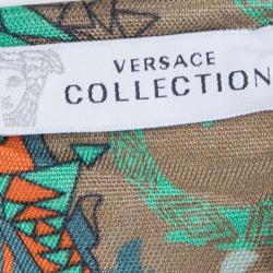 مملوكة مسبقًا Versace Collection Multicolor Knit Ruched Sleeveless Dress S
