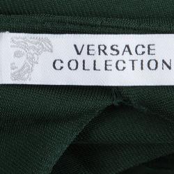 Versace Collection Green Ruched Zip Detailed Sleeveless Gown XL