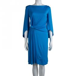Pre Owned Versace Collection Turquoise Blue Dress M