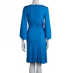 Pre Owned Versace Collection Turquoise Blue Dress M