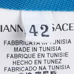 Pre Owned Versace Collection Turquoise Blue Dress M