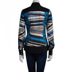 Pre Owned Versace Collection Multicolor Printed Silk Shirt S