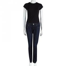 Versace Indigo Dark Wash Denim Straight Fit Jeans M