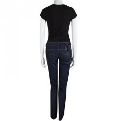 Versace Indigo Dark Wash Denim Straight Fit Jeans M