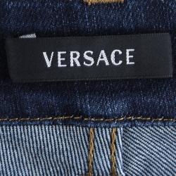 Versace Indigo Dark Wash Denim Straight Fit Jeans M