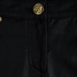 Versace Black Knit Denim Panel Detail Skinny Jeans M