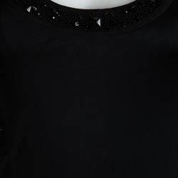 Pre Owned فستان سهرة فيرساتشي أسود مزخرف ظهر مكشوف M