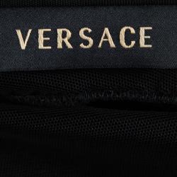 Pre Owned فستان سهرة فيرساتشي أسود مزخرف ظهر مكشوف M