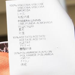 Pre Owned فستان فيرساتشي برتقالي مكشكش رقبة حرف V بلا أكمام S