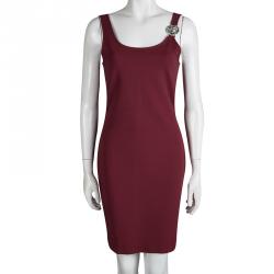 مملوكة مسبقًا Versus By Versace Red Lion Logo Detailed Sleeveless Dress M