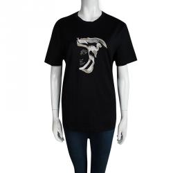 Pre Owned تي شيرت فرساتشي أكمام قصيرة زخرفة شعار مجموعة ميدوسا أسود L