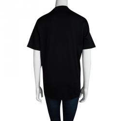 Pre Owned تي شيرت فرساتشي أكمام قصيرة زخرفة شعار مجموعة م يدوسا أسود L