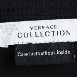 Pre Owned تي شيرت فرساتشي أكمام قصيرة زخرفة شعار مجموعة ميدوسا أسود L