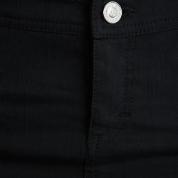 Pre Owned Versace Black Zip Detail Denim Mini Skirt S