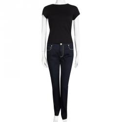 مملوكة مسبقًا بنطلون جينز فيرساتشي كولكشن أزرق فاتح قصة مستقيمة M