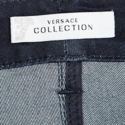 مملوكة مسبقًا بنطلون جينز فيرساتشي كولكشن أزرق فاتح قصة مستقيمة M