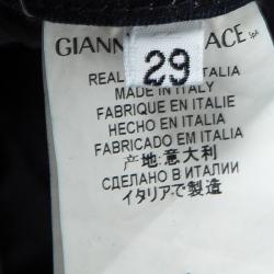 مملوكة مسبقًا بنطلون جينز فيرساتشي كولكشن أزرق فاتح قصة مستقيمة M